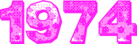 a pink background with the word 1974 on it